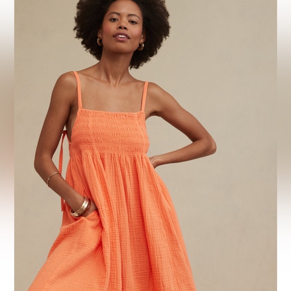 NWT Aerie Pool-To-Party Tie Back Maxi Dress in Picante Orange XS - Picture 11 of 11